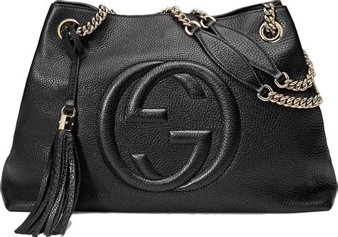 gucci soho leather medium chain strap tote black